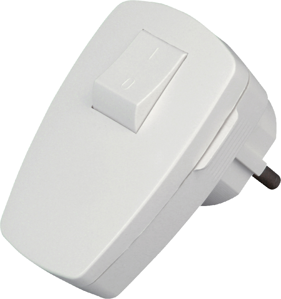 Kopp Right Angle Plug With Switch Arctic White - 170402006