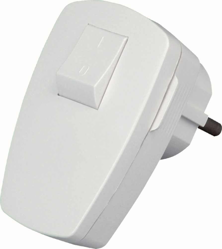 Kopp Arctic White Plug With Switch 2 Pole Grounded - 1704.0205.1