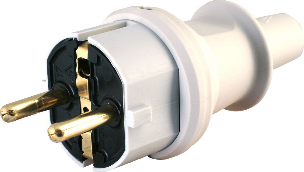 Geerdeter Stecker Polyamid PVC IP44 Grau - 173004009