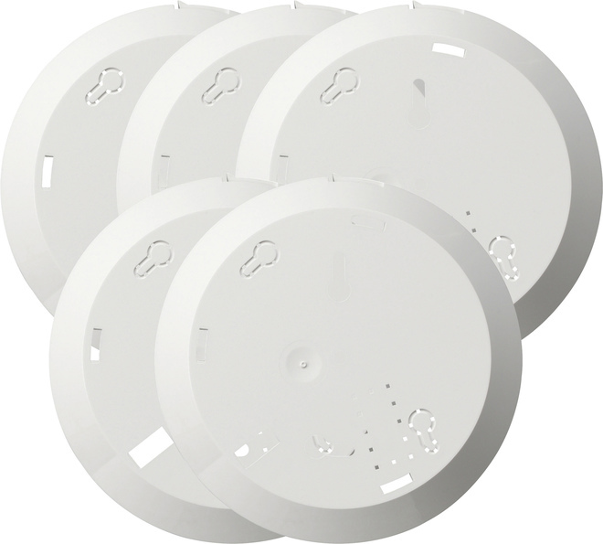 Gira Set Of 5 Smoke Alarm Mounting Plates White - 845000