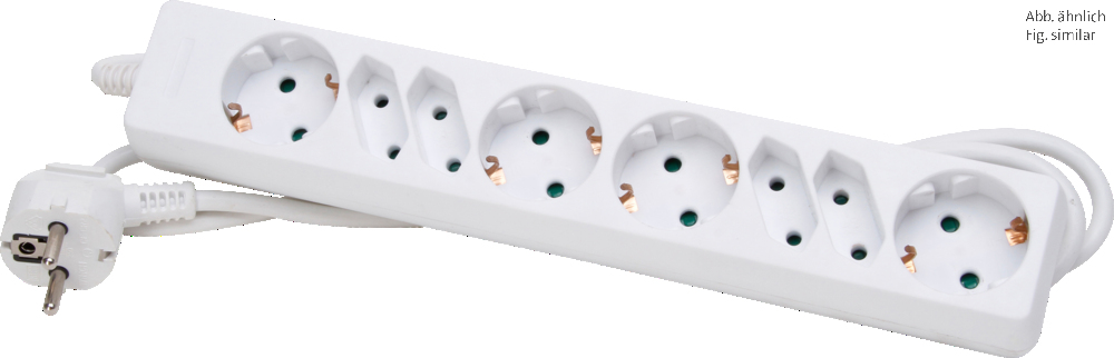 Kopp Socket Outlet 8-Way Arctic White Power Plug - 120502004