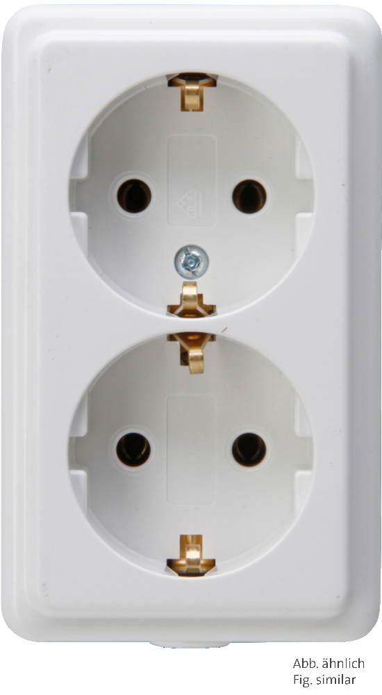 Kopp 2-Way Arctic White Socket Without Plug - 120101001