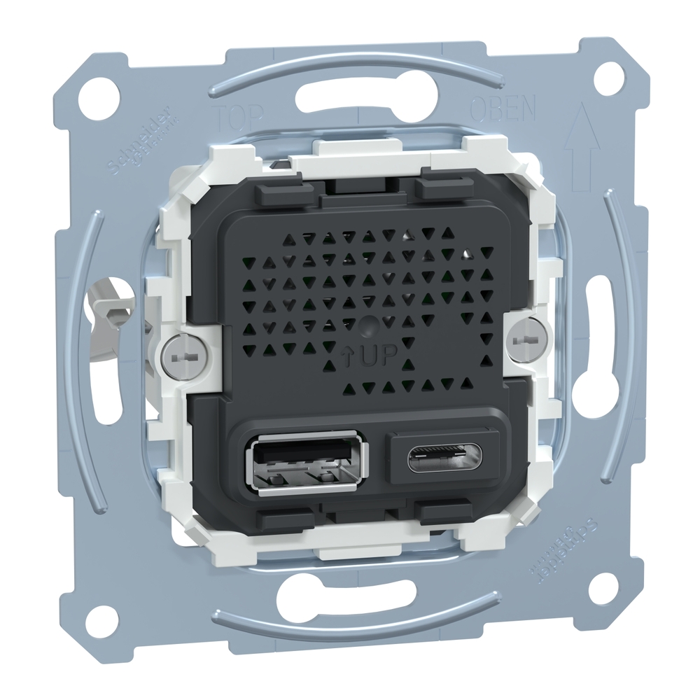 Schneider Electric Merten Doppel-USB-Ladegerät Einsatz 2,4A Typ A+C - MTN4366-0110