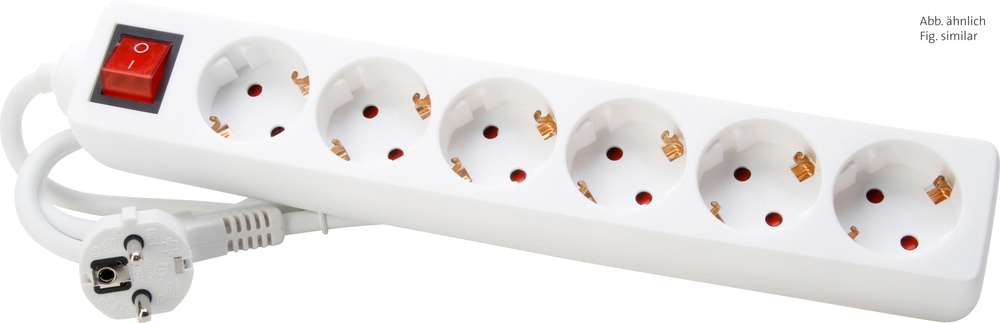 Kopp 6-Outlet Power Strip with Switch Arctic White - 120913004