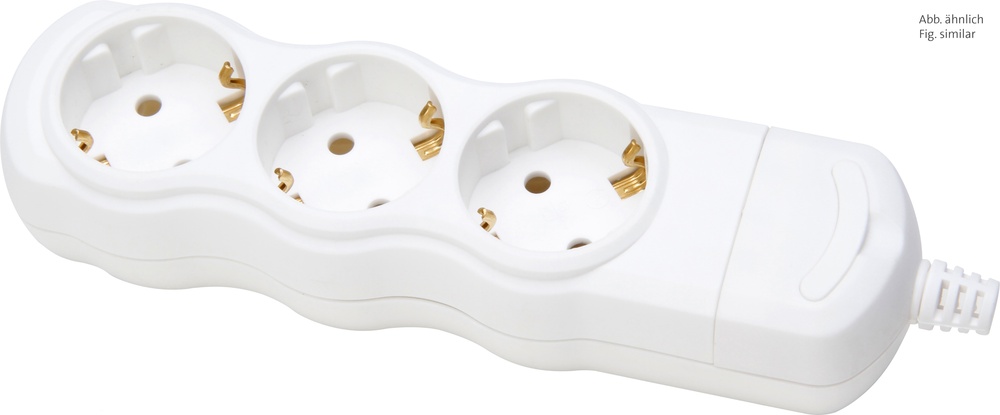 Kopp 3 Port Steckdose Arctic White ohne Kabel - 120301007