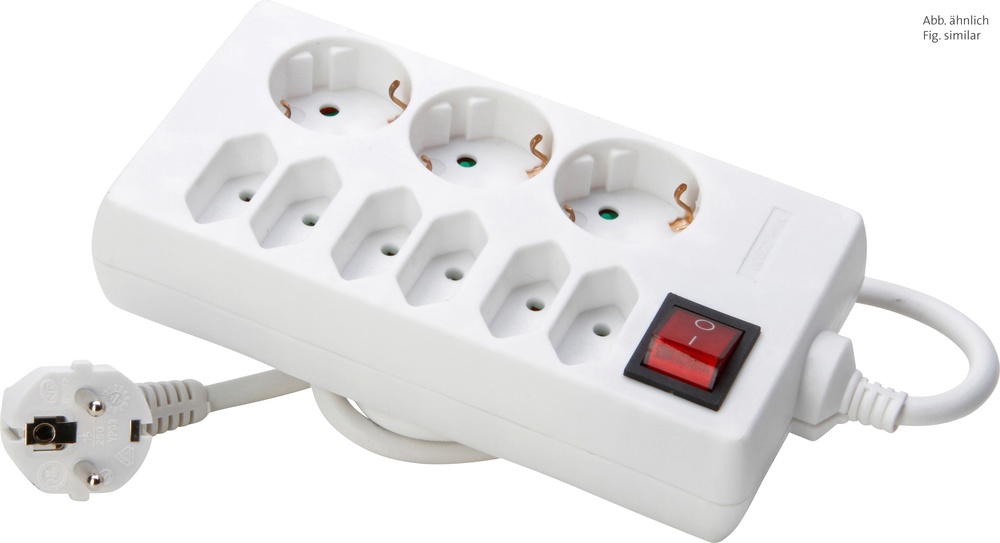 Kopp Switched Power Strip 9-Outlet Arctic White Edge - 129802002