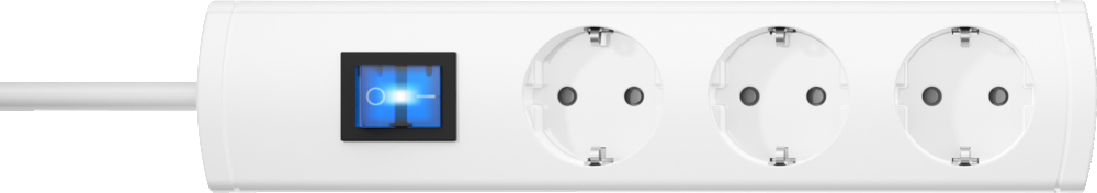 Kopp Universal Plus 3-Wege schaltbare Steckdose mit Kabel Weiß - 232702019