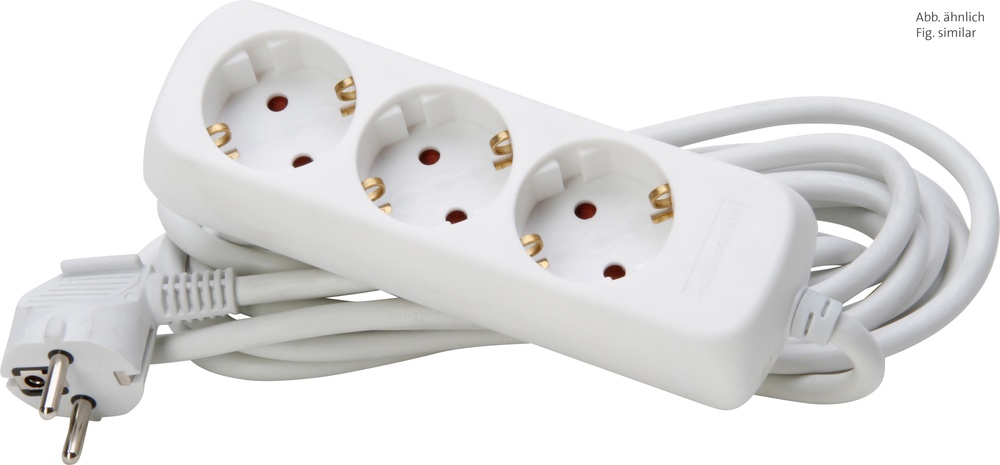 Kopp 3-Way Artic White Table Socket With 5m Cord - 128690659