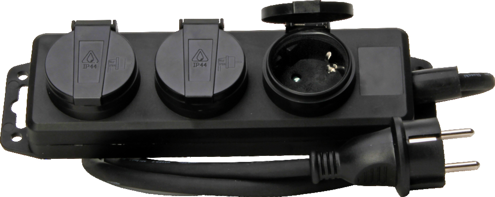 Kopp 3V Centa Cord Central Black IP44 Cover With 1.4M Cord - 223003044