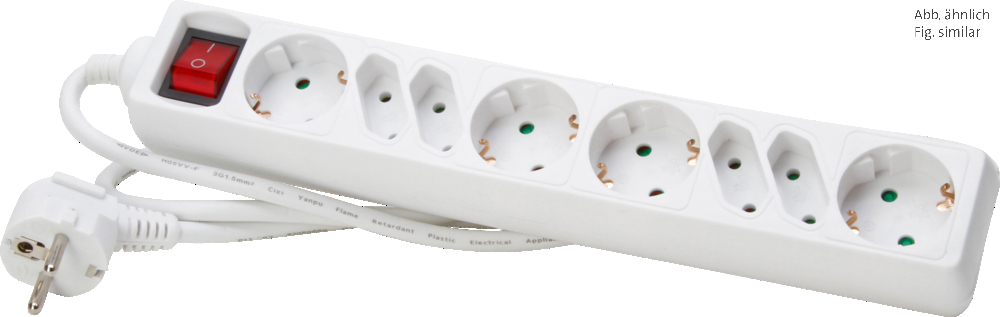 Kopp Interruptor de Enchufe de 8 Vías Borde Blanco Ártico - 129502003