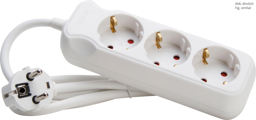 Kopp 3 Outlet White Power Strip With 1.4 Meter Cord - 128613003