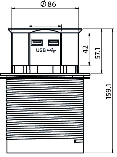 Clavija de tierra plateada Kopp para torre de enchufes de 3 vías - 229005011