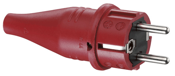 ABL 1419140 Enchufe Schuko de Goma Rojo 2 Sistemas de Tierra IP44 - 1419-140 [40 piezas]