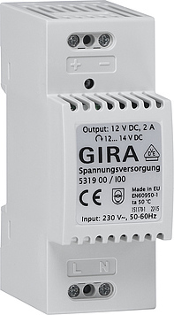 Gira Voedingseenheid DC 12V 2A DIN Rail Accessoires - 531900