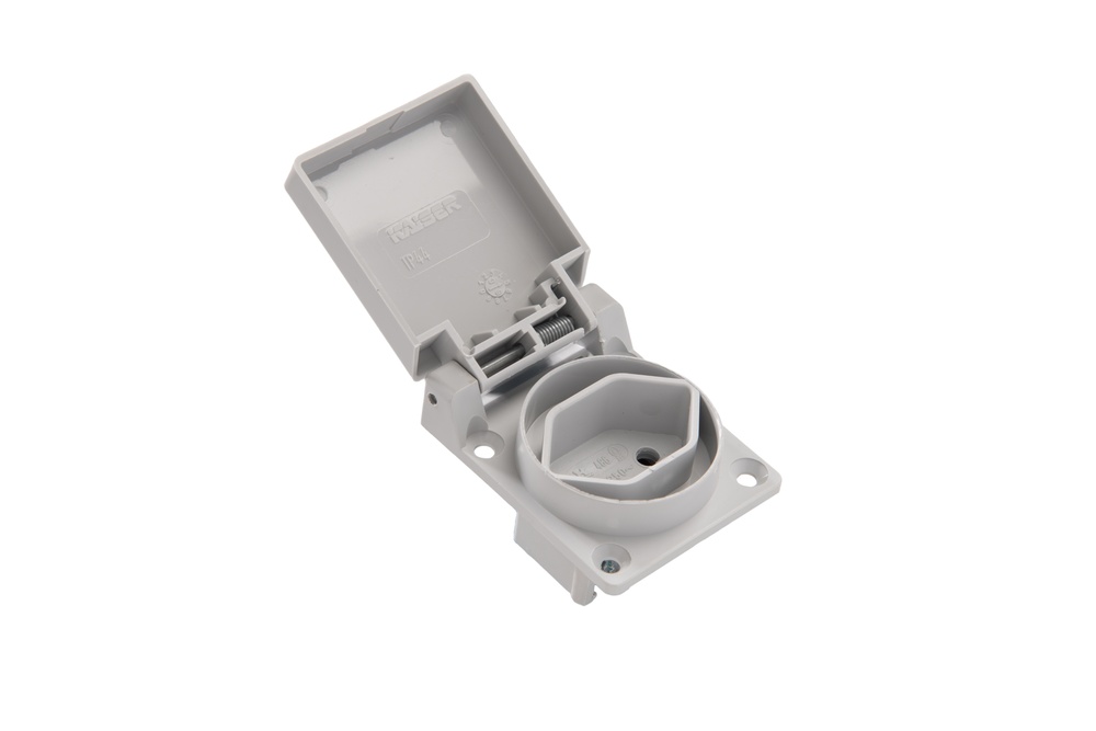 Martin Kaiser 1-Way Socket CH Type13 Earth Contact Hinged Cover IP20 Grey - 486/gr [70 pieces]