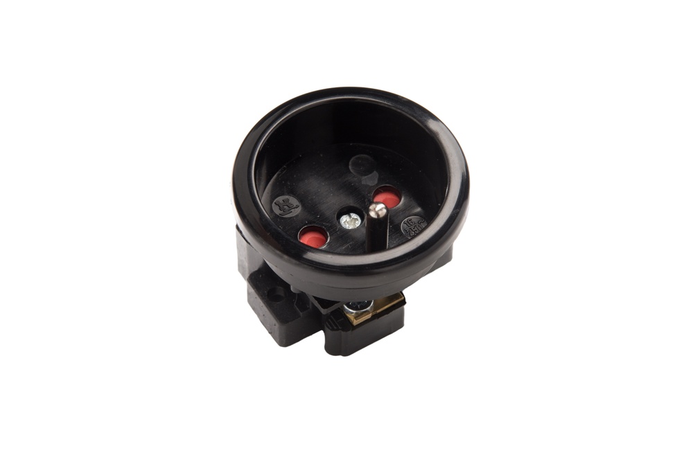 Martin Kaiser 1-Way Flush-Fitting Socket With Earthing Pin Shutter Negro - 491K/sw [80 piezas]