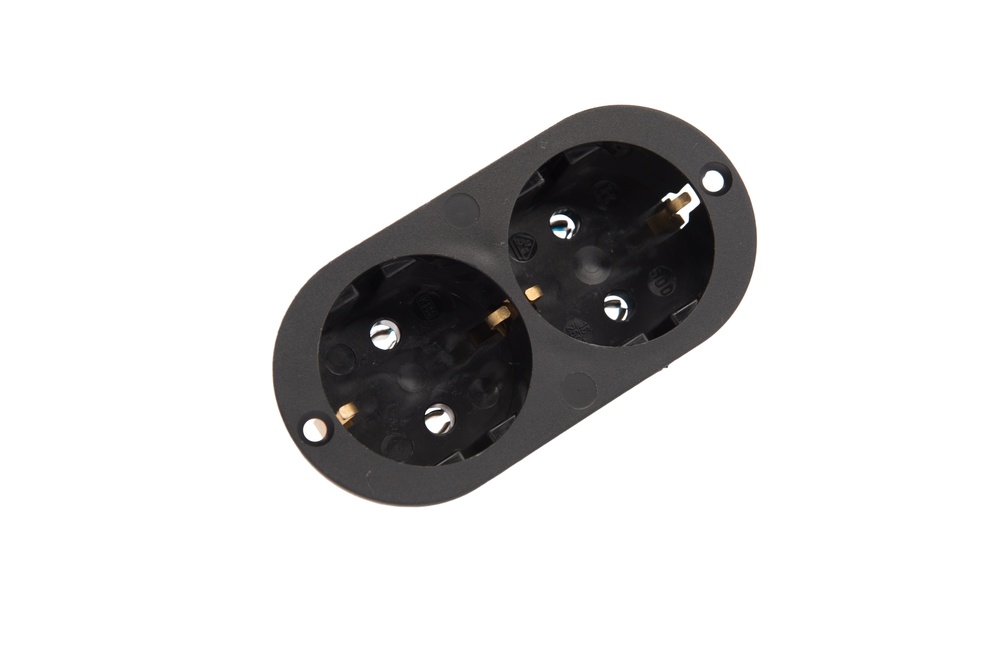 Martin Kaiser 2-Way Black Flush-Fitting Socket With Earthing Contact - 500/2/sw [200 pieces]