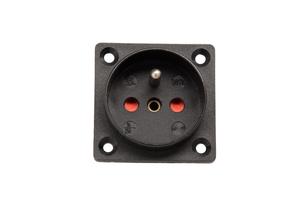 Martin Kaiser 1-Way Flush-Fitting Socket Con Earthing Pin IP20 Negro - 387K/1/sw [90 piezas]