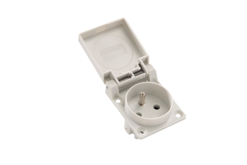 Martin Kaiser Flush-Fitting Socket With Earthing Pin IP20 IP44 Grey - 497/1/gr [70 pieces]