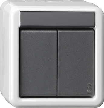 Gira Bouton-poussoir KNX 2-voies 2-points pour montage en saillie Gris - 516230