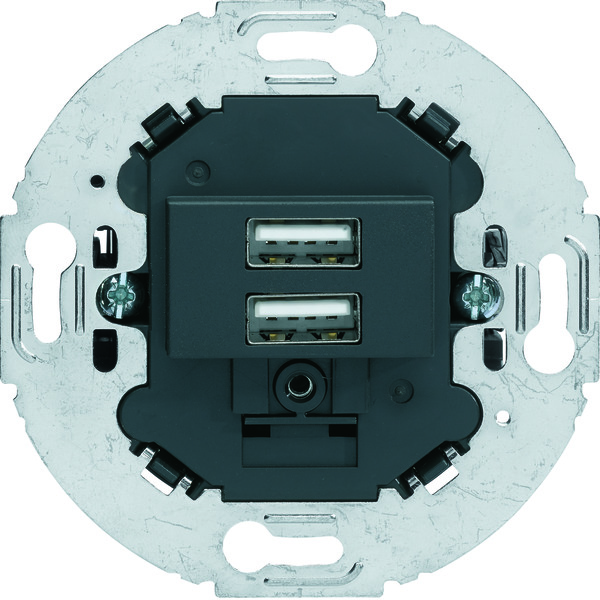 Hager Berker 230V Prise de charge USB 2 Gang 3.0A S1930 Round Ring - 260215