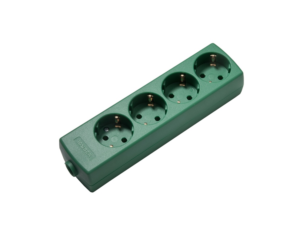 Martin Kaiser 4-Way Socket With Earthing Contact Green - 1048/GN