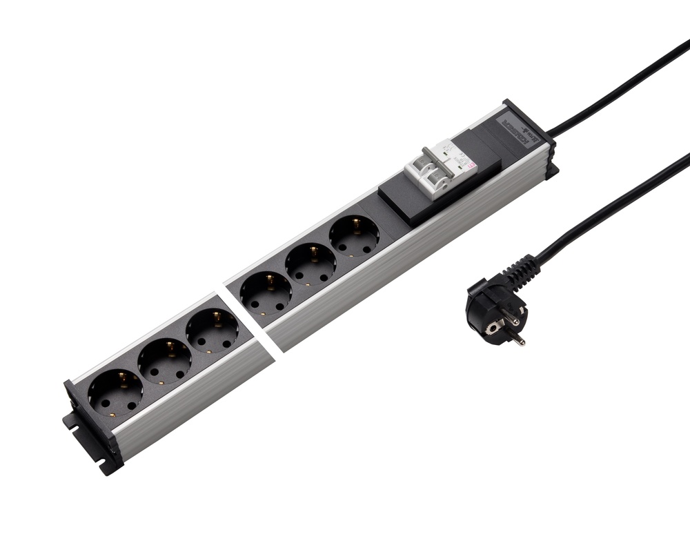 Martin Kaiser Regleta de 6 Vías 45 Grados 16A Interruptor 3M Cable (Enchufe Europeo) - 1136ZL6/16L-SW3