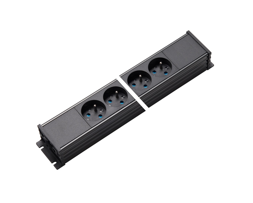 Martin Kaiser 4-Way Power Outlet Strip With Earthing Pin Shutter Input Output (European Socket) - 1254/4-2/SW