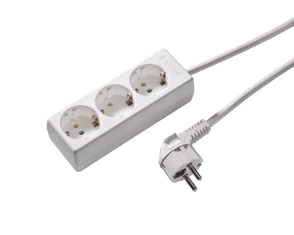 Martin Kaiser 3-Way Socket With 3m Earthing Cable Arctic White (European Socket) - 1030ZL3-15W/kws