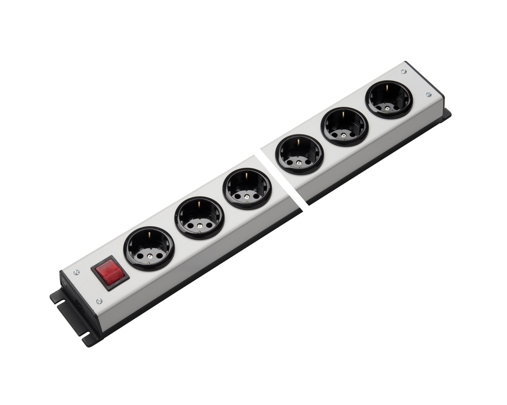 Martin Kaiser Power Strip 8-Way with Switch Grey-Black - 1056/8l-sw