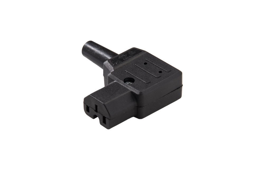 Martin Kaiser MK Angled C15 Appliance Socket 120 Degree 10A Black - 791/sw
