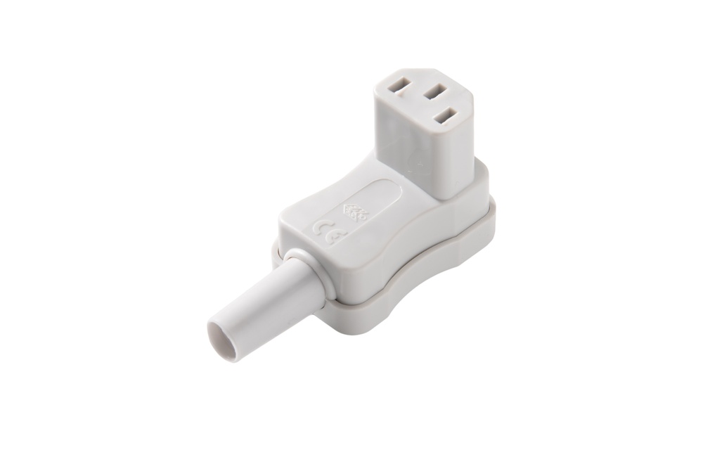 Martin Kaiser Angled Device Plug C13 Grounded Grey With Grommet - 798/gr