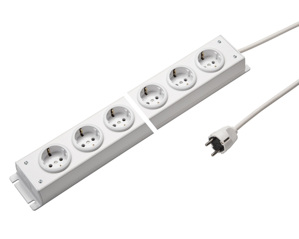 Martin Kaiser Power Outlet Strip 6-Way 90 Degrees 1.5M Cable (European Socket) - 1002ZL6WS15