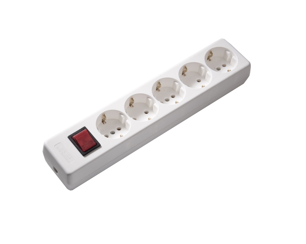 Martin Kaiser 5-Way 90 degrees Socket With Switch In Arctic White - 1050/kws