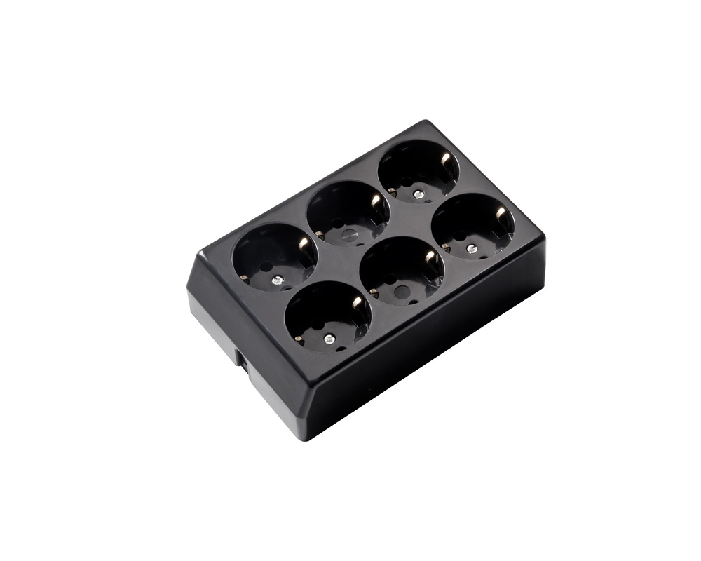 Martin Kaiser 6-Way Earthing Contact Socket Black (European Socket) - 526/sw