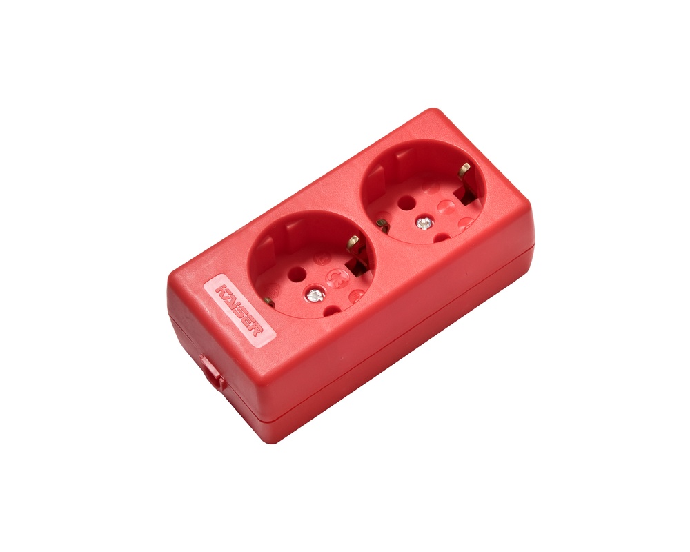 Martin Kaiser Red 2-Way Socket With Earthing Contact MK (European Socket) - 1020/rt