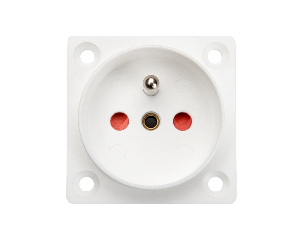 Martin Kaiser MK 1-Way Flush Fitting Socket With Earthing Pin IP20 - 387K/1/kws
