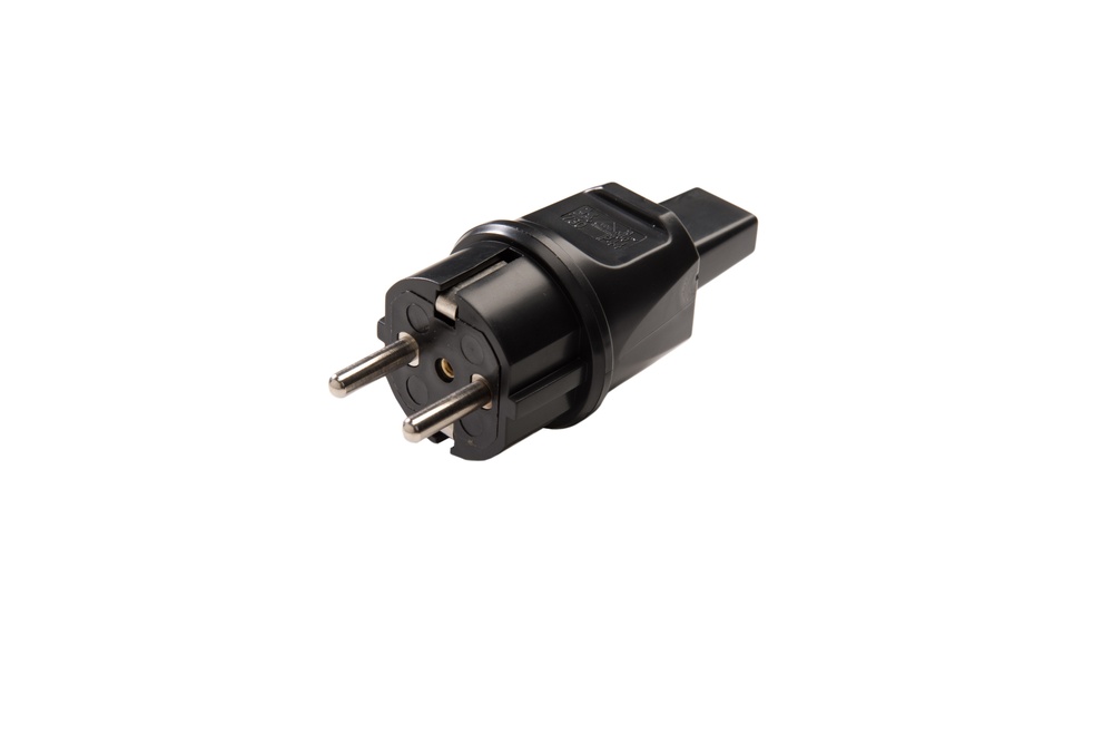 Martin Kaiser Enchufe MK Negro PVC Contacto de Tierra IP44 Para Cable Plano - 730/13/sw