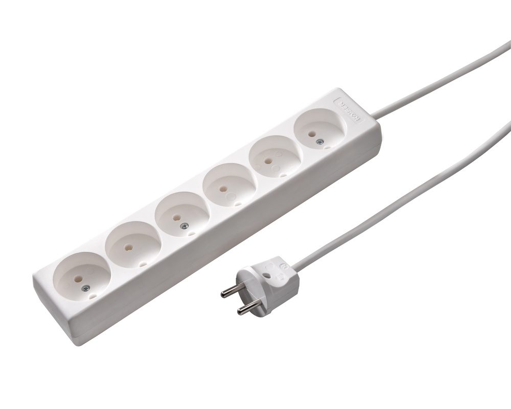 Martin Kaiser 6-Way Unearthed Socket Arctic White Cable 1.5m (European Socket) - 1061ZL/15/kws