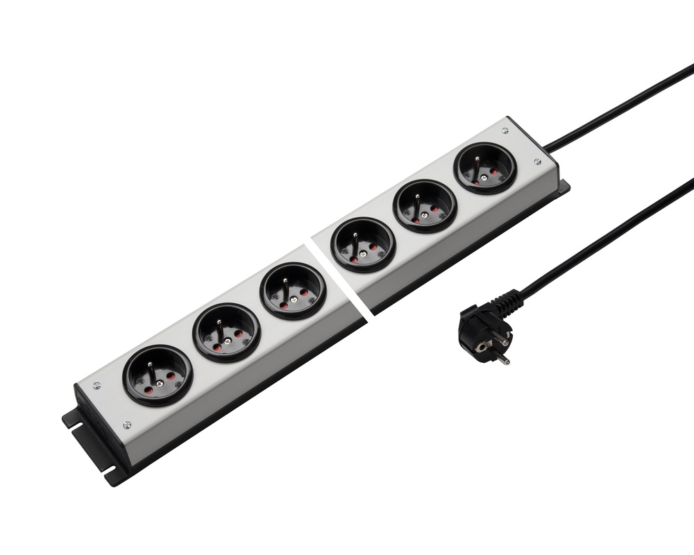 Martin Kaiser Power Strip 10-Way 90 Degree Earthing Pin with Shutter 1.5m Cable (European Socket) - 1017KZL10L-SW15