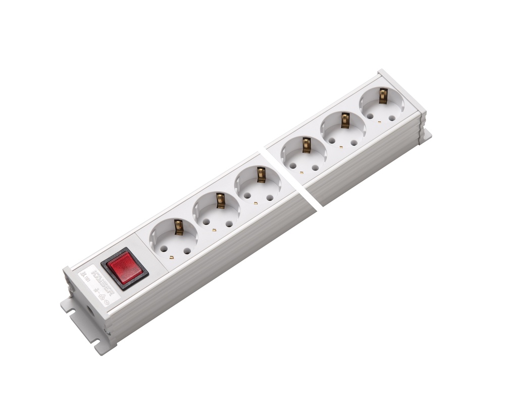 Martin Kaiser 8-Way 45 Degree Power Outlet Strip With Switch White - 1101K/8ws