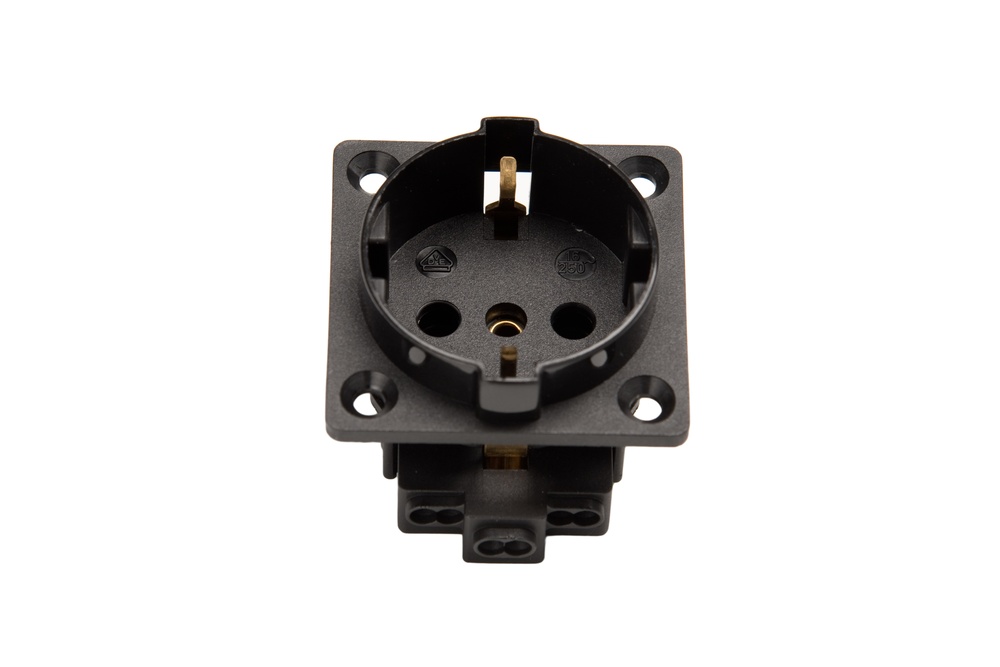 Martin Kaiser 1-Weg inbouwstopcontact IP20 zwart - 385K/1/sw