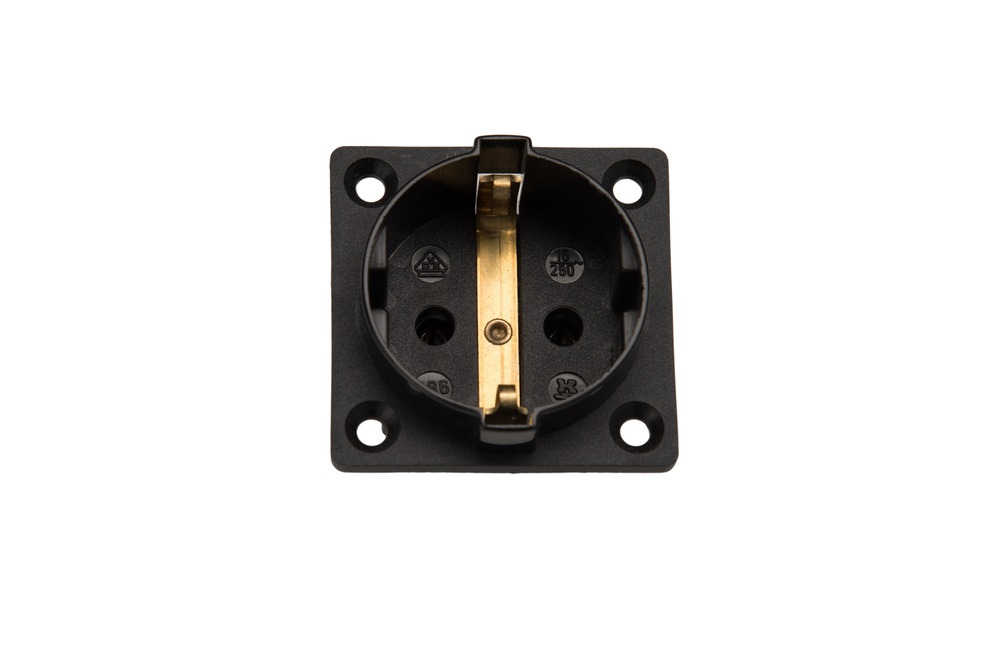 Martin Kaiser 1-Way Inbuilt Socket with Earthing Pin Black - 387/1/sw