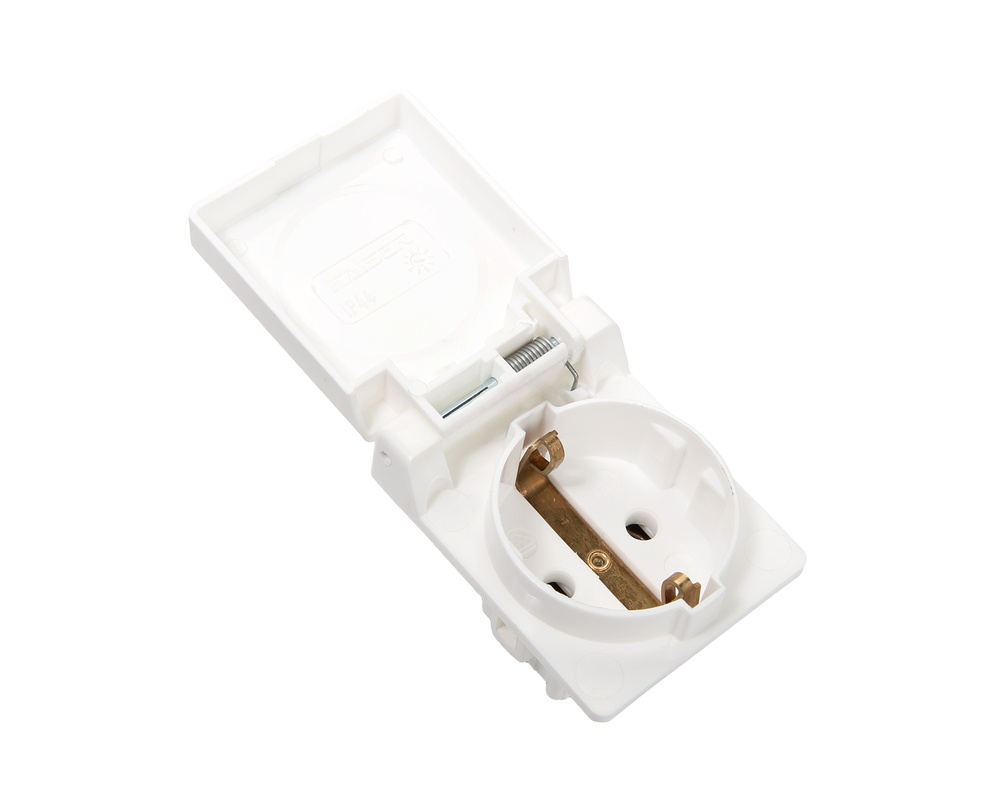 Martin Kaiser 1-Way Flush-Fitting Socket with Earthing Contact and Hinged Cover - 496/1/kws