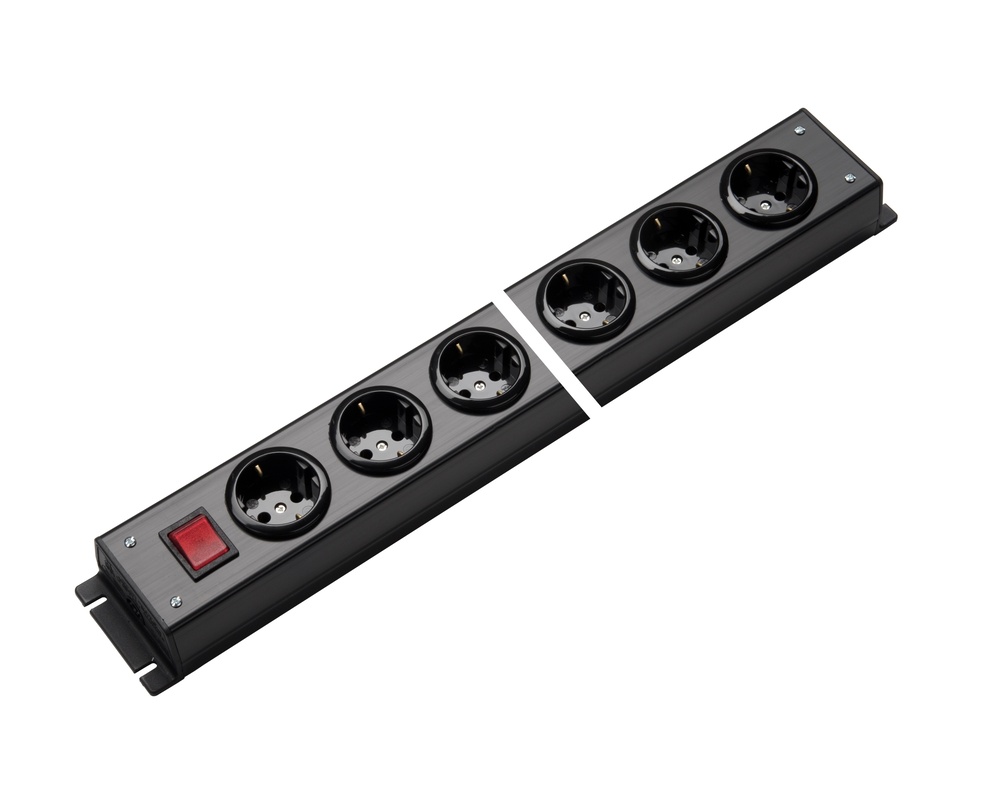 Martin Kaiser Power Outlet Strip 8-Way Black With Switch (European Socket) - 1001/8sw
