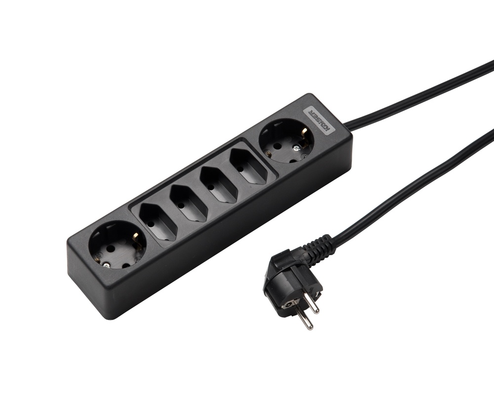 Martin Kaiser 6-Way Socket With 2 Schuko and 4 Euro Outlets 1.5m Cable (European Socket) - 1012ZL/15W/sw