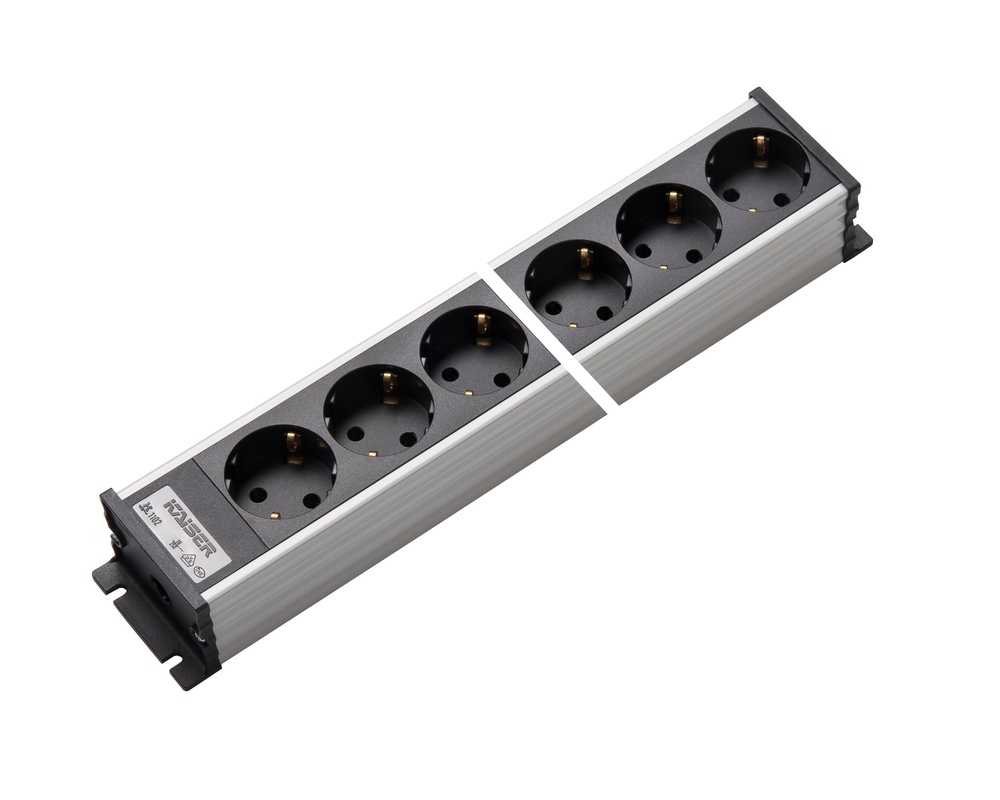 Martin Kaiser 4-Weg Power Strip Zonder Schakelaar Grijs-Zwart - 1102/4l-sw