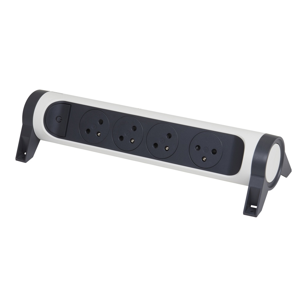 Legrand Toma de Contacto Premium 4x2P Sin Cable Negro Blanco (Enchufe Europeo) - 049465