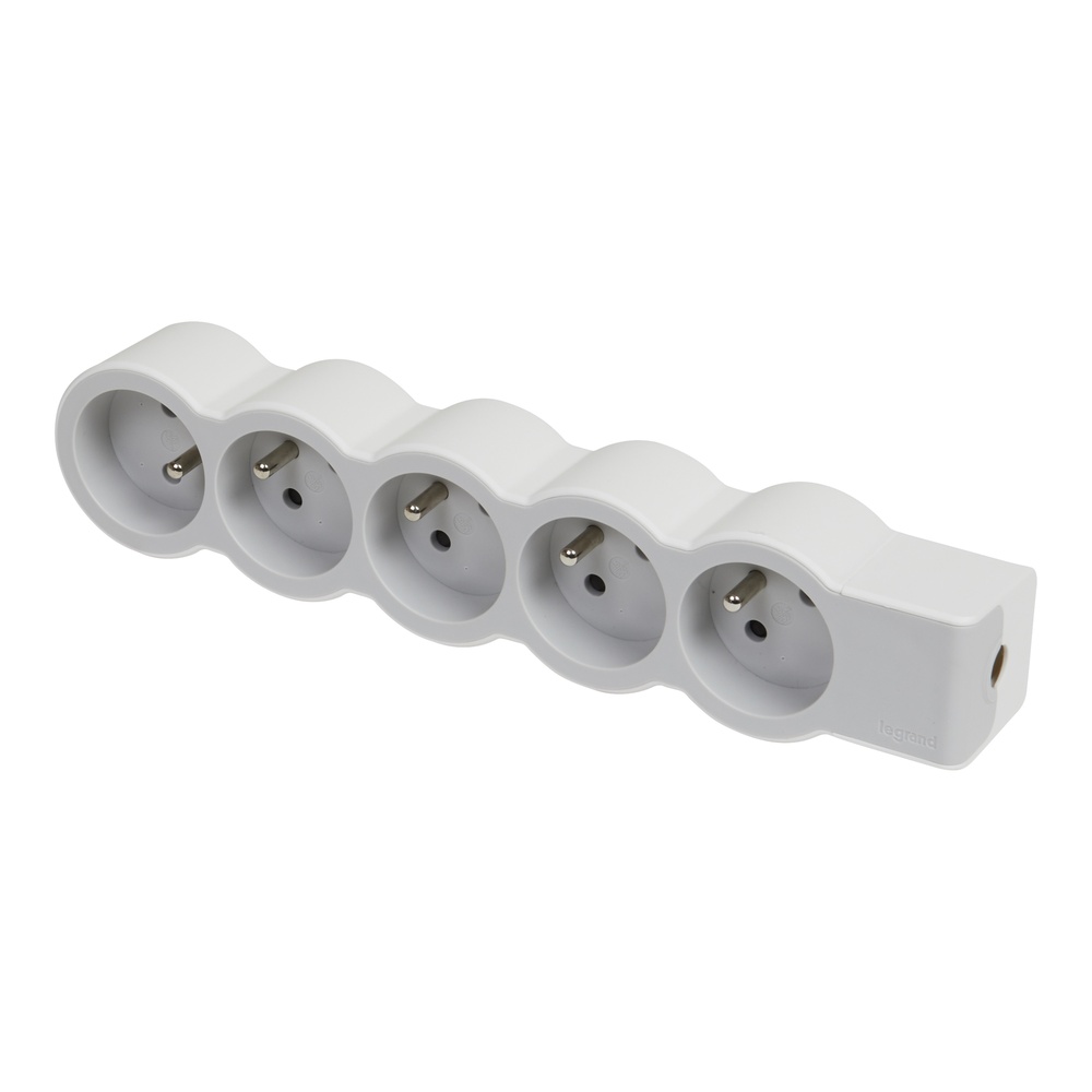 Legrand Standard Socket 5x2P With Ground Without Cord White-Grey - 049498