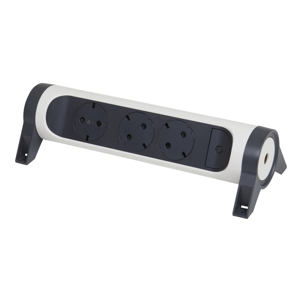 Legrand Premium 3x2P+A Socket Without Cord Black-White (European Socket) - 694543